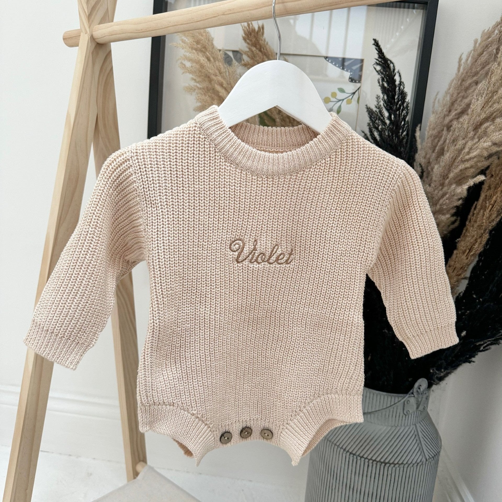 Personalised Baby Sweater Romper