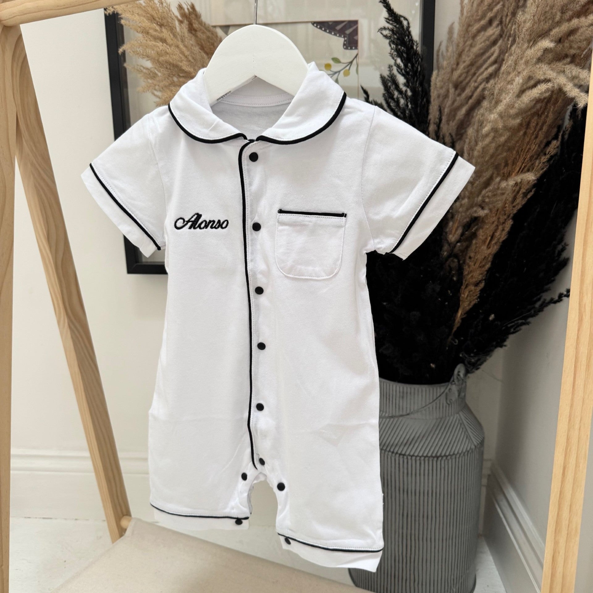 Personalised Baby All In One Pyjamas