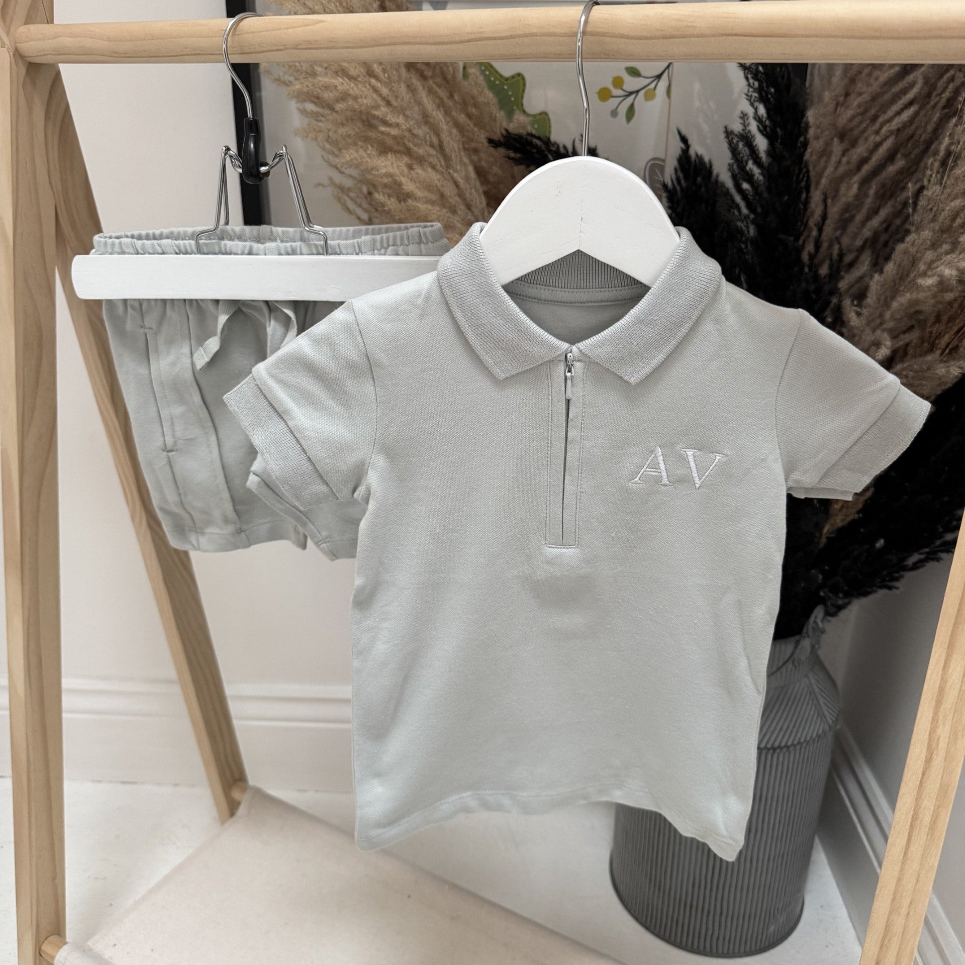 Personalised Boys Zip Up Short Set