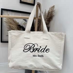 Personalised Wedding Canvas Tote Bag