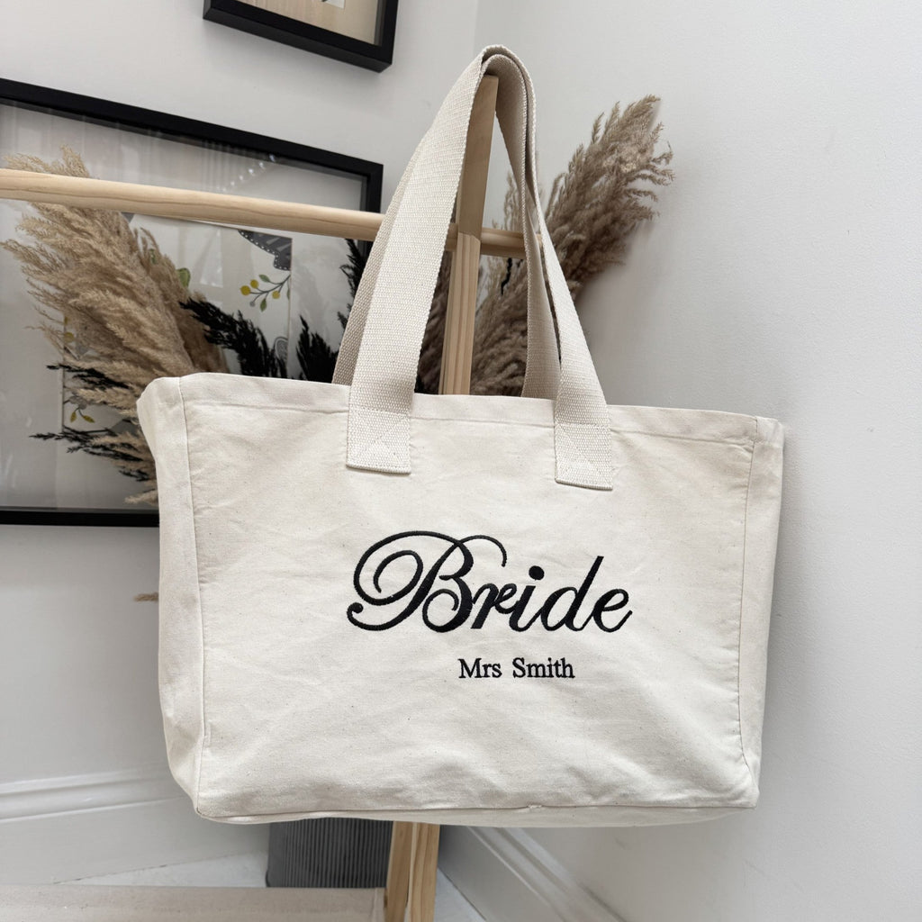 Personalised Wedding Canvas Tote Bag