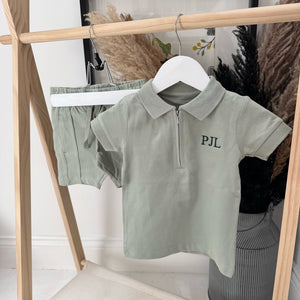 Personalised Boys Zip Up Short Set